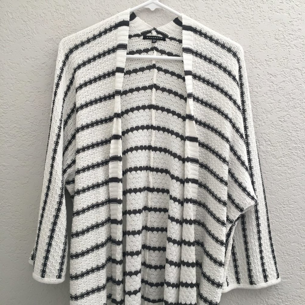 Gray and White Striped Sweater